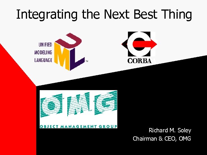 Integrating the Next Best Thing Richard M. Soley Chairman & CEO, OMG 