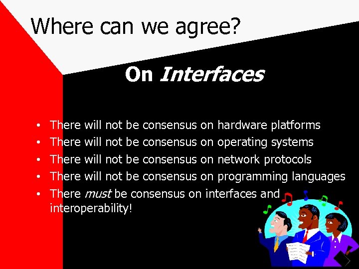 Where can we agree? On Interfaces • • • There will not be consensus
