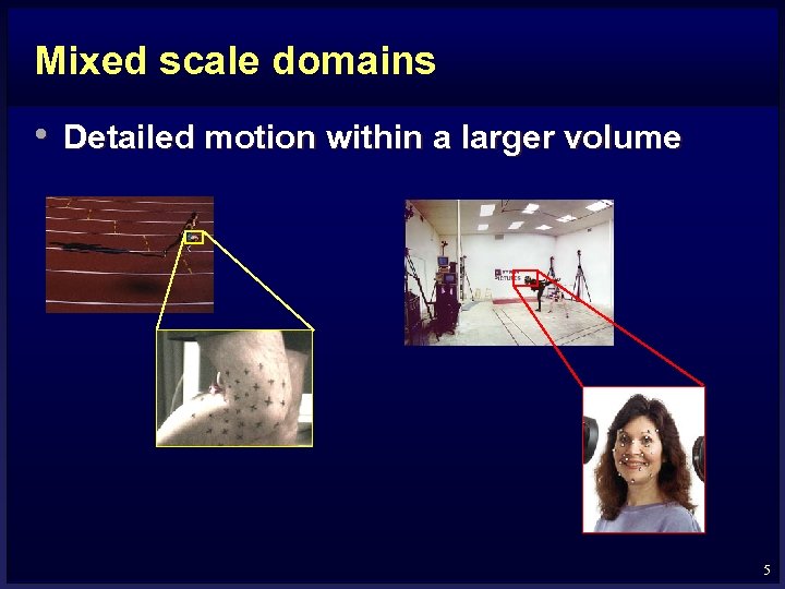 Mixed scale domains • Detailed motion within a larger volume 5 