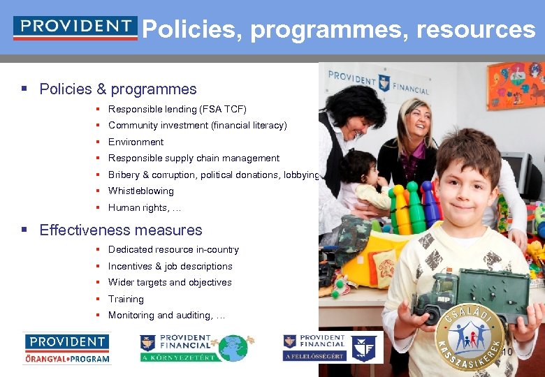 Policies, programmes, resources § Policies & programmes § Responsible lending (FSA TCF) § Community