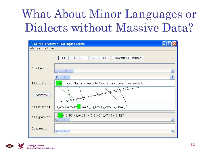 What About Minor Languages or Dialects without Massive Data? Carnegie Mellon School of Computer
