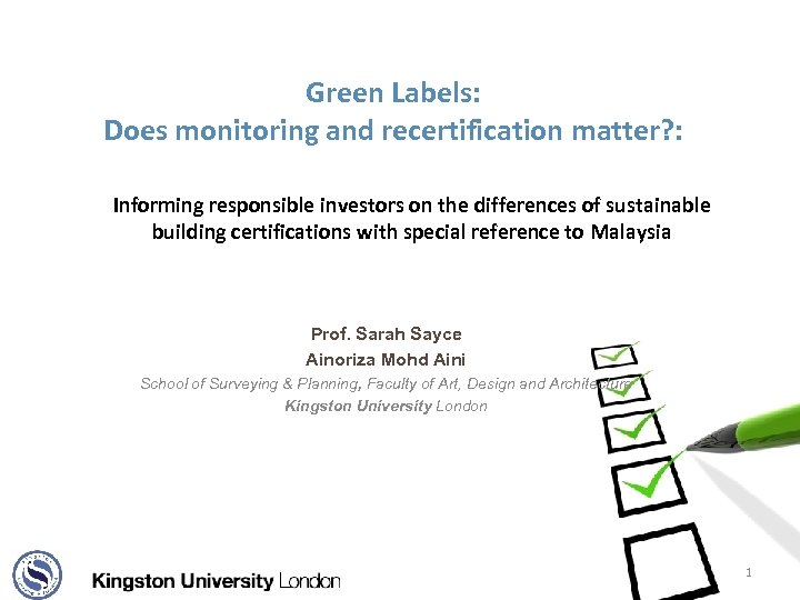 Green Labels: Does monitoring and recertification matter? : Informing responsible investors on the differences