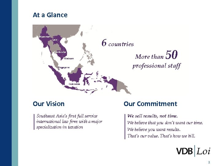 At a Glance Myanmar 6 countries Laos Cambodia Vietnam Singapore 50 More than professional