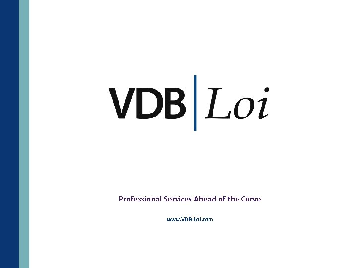 Professional Services Ahead of the Curve www. VDB-Loi. com 