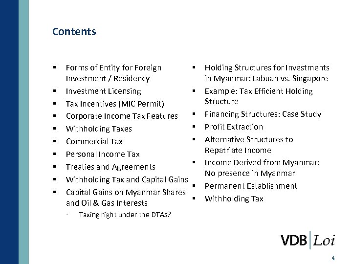 Contents § § § § § Forms of Entity for Foreign Investment / Residency