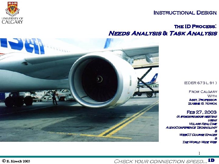 Instructional Design The ID Process: Needs Analysis & Task Analysis (EDER 673 L. 91