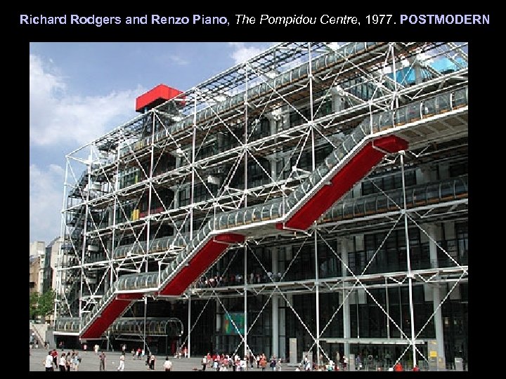 Richard Rodgers and Renzo Piano, The Pompidou Centre, 1977. POSTMODERN 