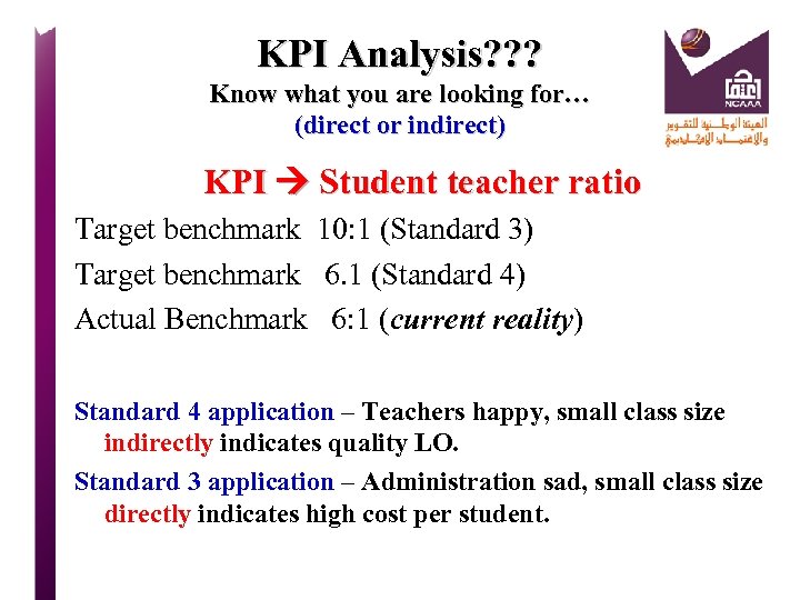 KPI Analysis? ? ? Know what you are looking for… (direct or indirect) KPI