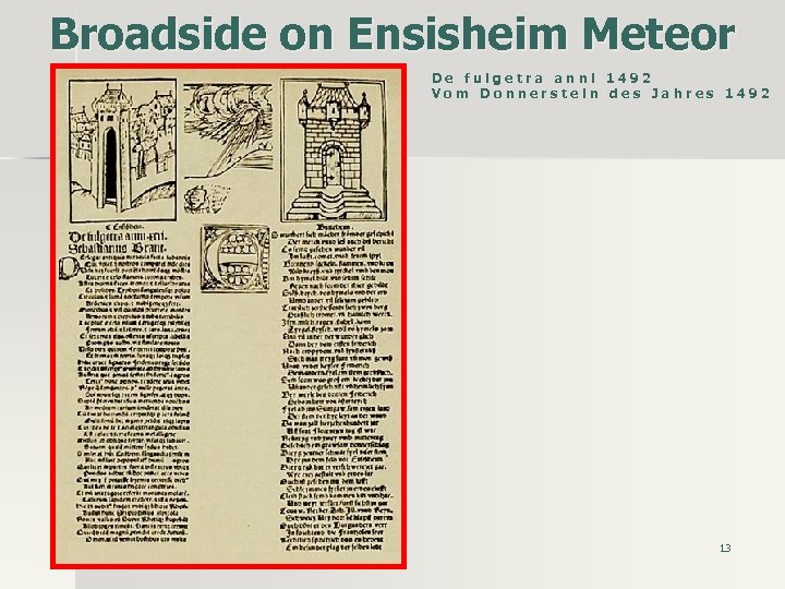 Broadside on Ensisheim Meteor D e f u l g e t r a