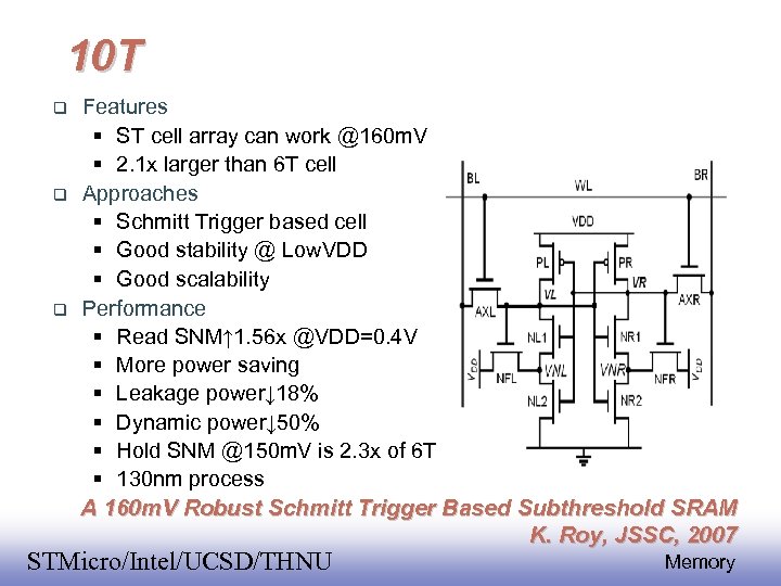10 T Features ST cell array can work @160 m. V 2. 1 x