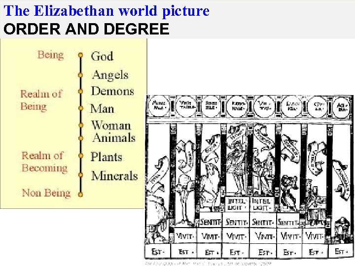 The Elizabethan world picture ORDER AND DEGREE 