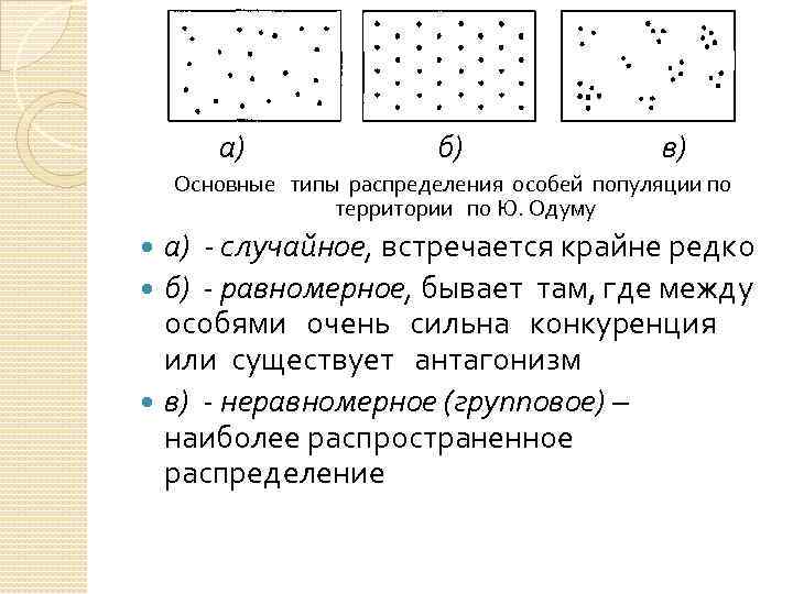 Формы существования особей в популяции