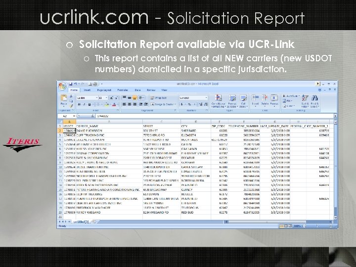 ucrlink. com - Solicitation Report o Solicitation Report available via UCR-Link o This report