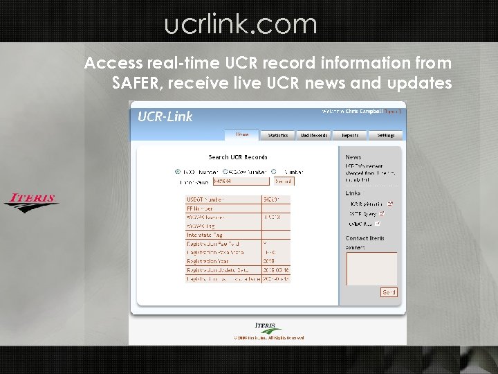 ucrlink. com Access real-time UCR record information from SAFER, receive live UCR news and