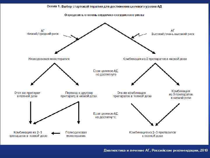 Диагностика и лечение АГ, Российские рекомендации, 2010 