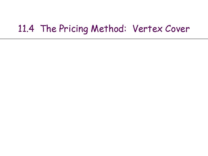 11. 4 The Pricing Method: Vertex Cover 