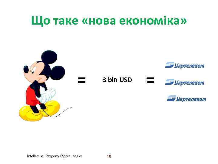 Що таке «нова економіка» = Intellectual Property Rights: basics 3 bln USD 10 =