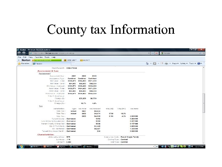 County tax Information 