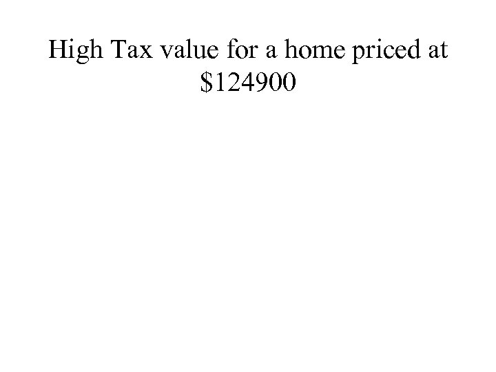 High Tax value for a home priced at $124900 