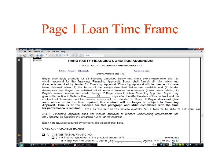 Page 1 Loan Time Frame 