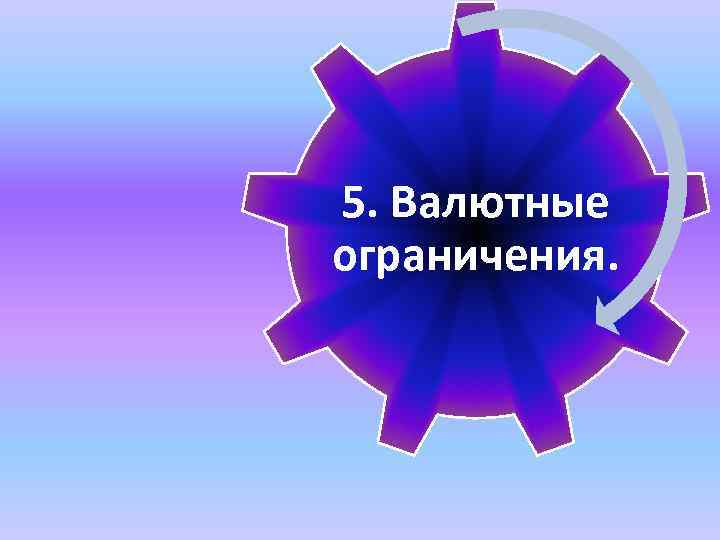 5. Валютные ограничения. 