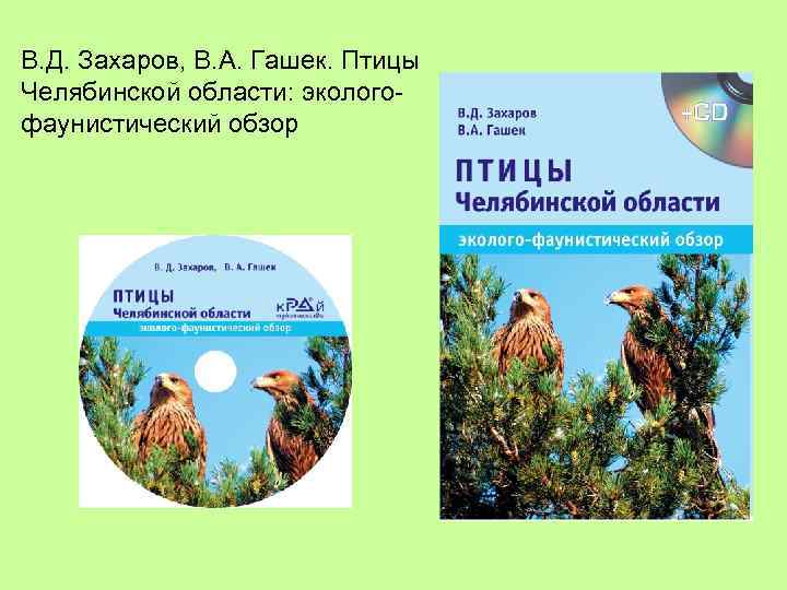 В. Д. Захаров, В. А. Гашек. Птицы Челябинской области: экологофаунистический обзор 