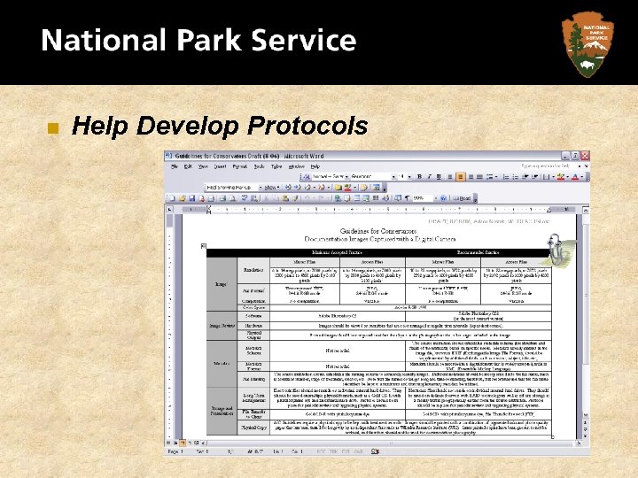 n Help Develop Protocols 