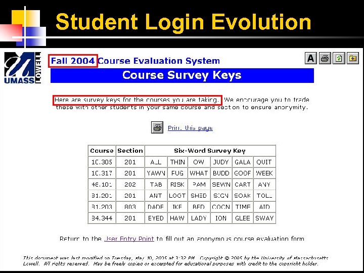 Student Login Evolution 