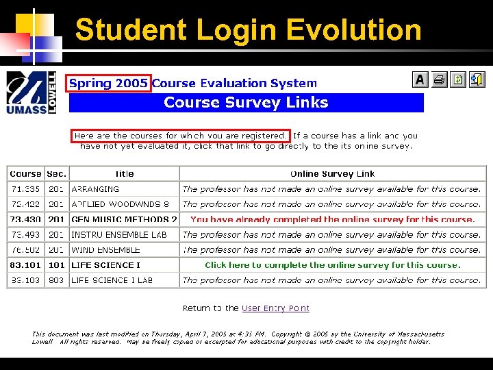 Student Login Evolution 