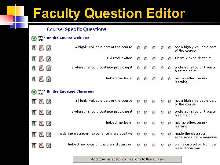Faculty Question Editor 
