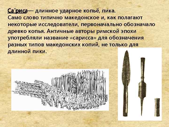 Длинное копье фаланги 6 букв. Копье Сарисса. Пика копье. Длинное копье македонцев.