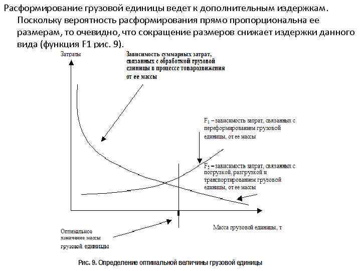 Расформирование грузовой единицы ведет к дополнительным издержкам. Поскольку вероятность расформирования прямо пропорциональна ее размерам,