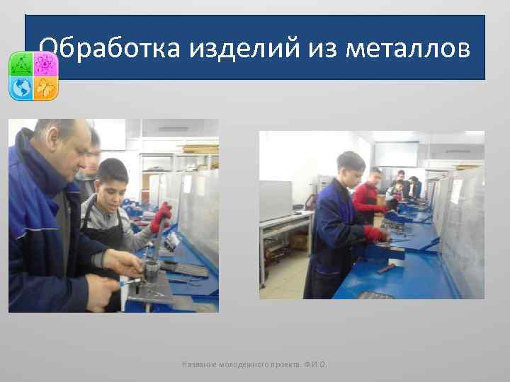 Обработка изделий из металлов Название молодежного проекта. Ф. И. О. 