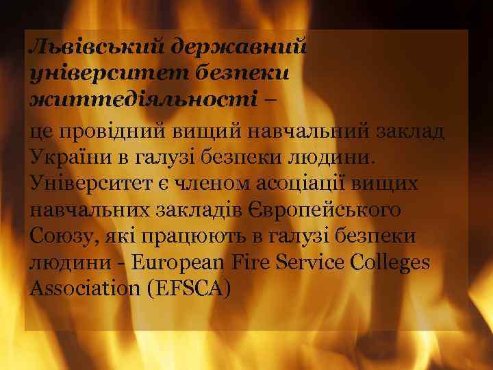 Львівський державний університет безпеки життєдіяльності – це провідний вищий навчальний заклад України в галузі