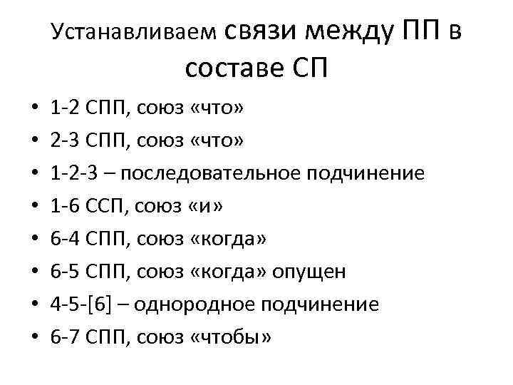 Устанавливаем связи между ПП в составе СП • • 1 -2 СПП, союз «что»