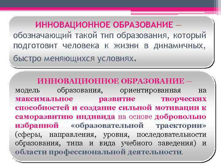 Цели обучения инновациям. Инновационные модели обучения виды. Инновационное образование. Роль инновационного обучения в деятельности тренера. Условия инновационного обучения.