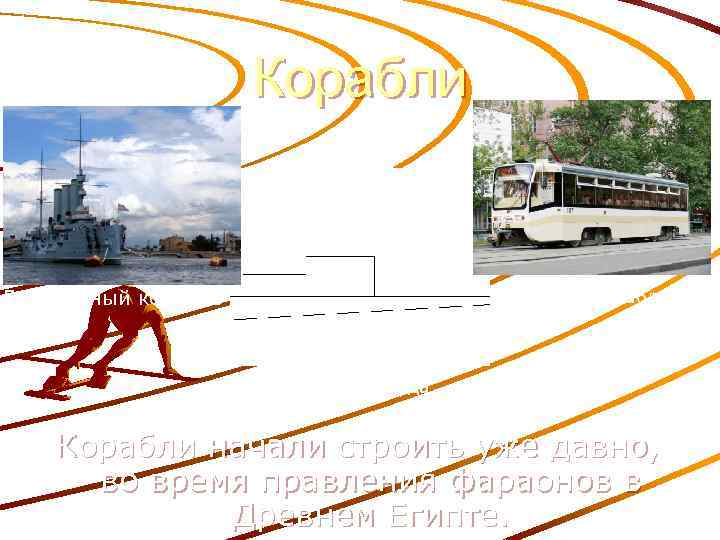 Корабли Деревянный корабль Военный корабль Транспортные суда Корабли начали строить уже давно, во время