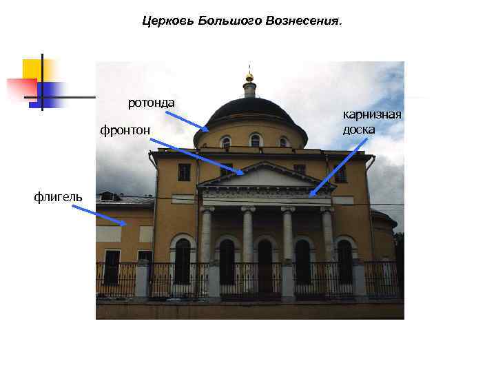 Церковь Большого Вознесения. ротонда фронтон флигель карнизная доска 