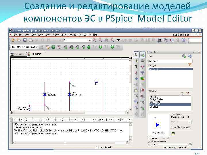 Редактирование модели. Редактирование макета. Переключатель в ORCAD. Редактор макетов. Редактор моды.