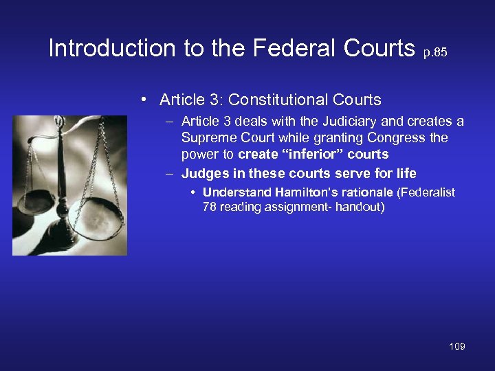 Introduction to the Federal Courts p. 85 • Article 3: Constitutional Courts – Article