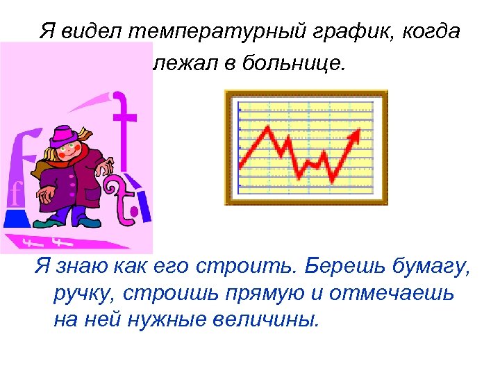 Я видел температурный график, когда лежал в больнице. Я знаю как его строить. Берешь