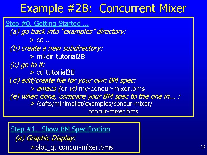 Example #2 B: Concurrent Mixer Step #0. Getting Started. . . (a) go back