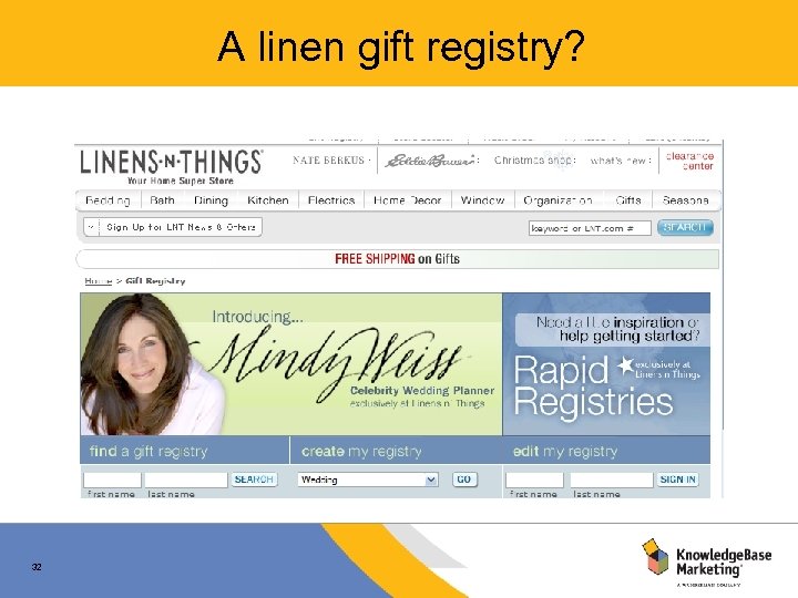 A linen gift registry? 32 