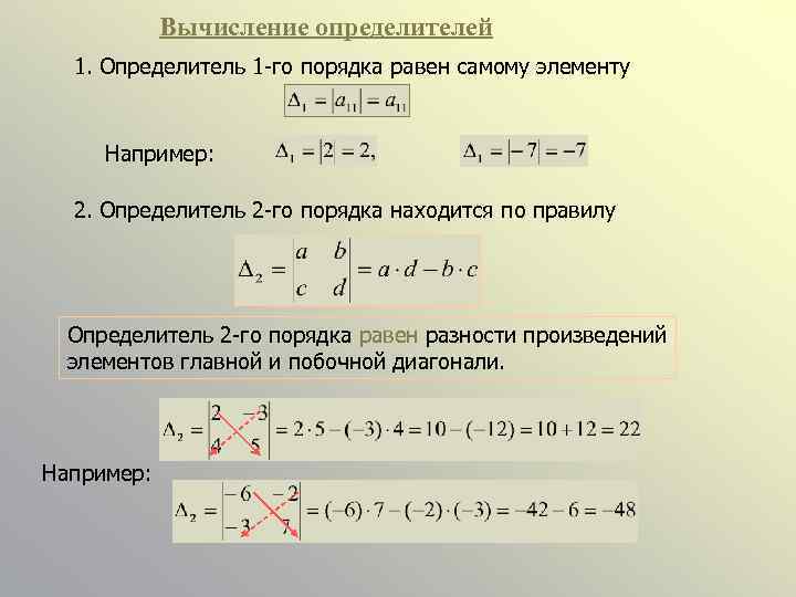 Равно порядка. Вычислите определитель 2-го порядка. Определители 1 2 3 порядка матрицы. Определение первого и второго порядка. Определитель первого порядка.