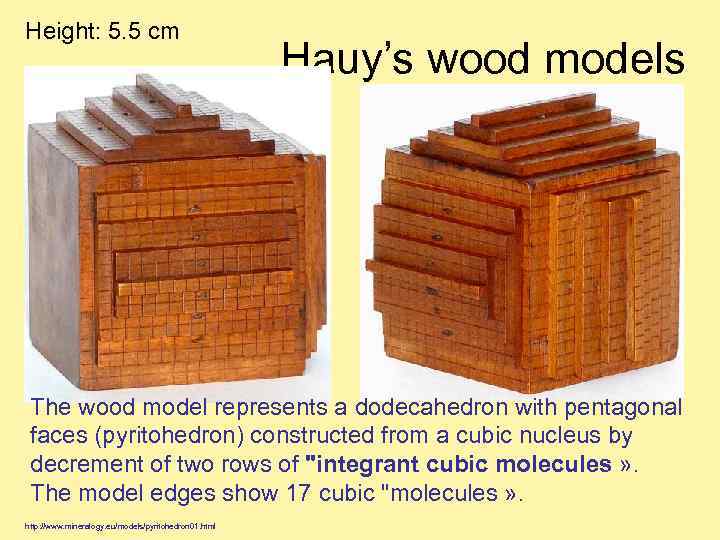 Height: 5. 5 cm Hauy’s wood models The wood model represents a dodecahedron with