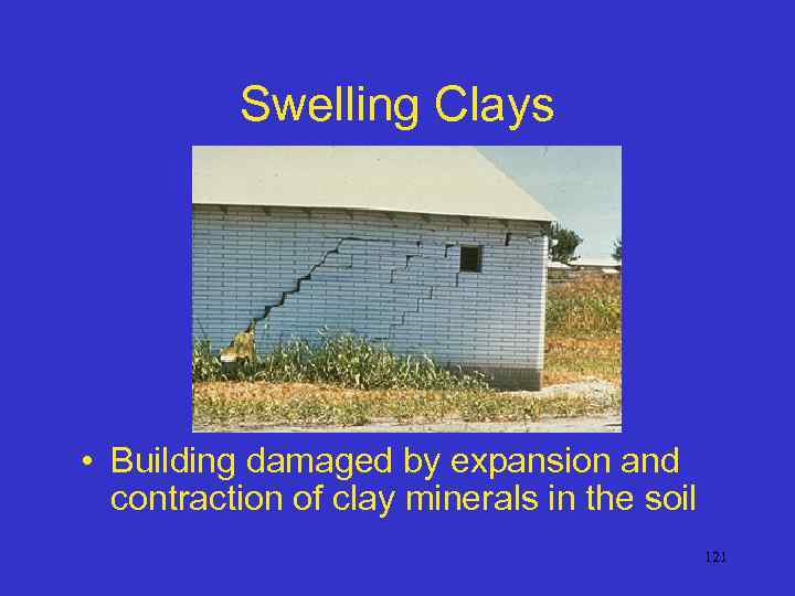 Swelling Clays • Building damaged by expansion and contraction of clay minerals in the