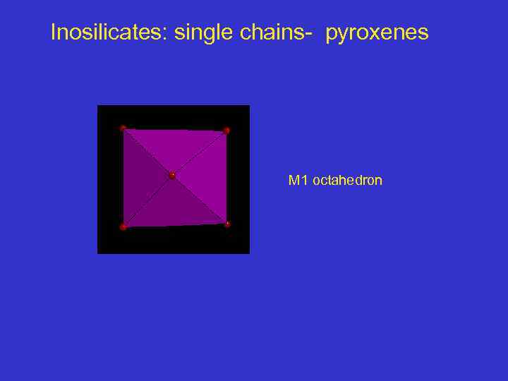 Inosilicates: single chains- pyroxenes M 1 octahedron 