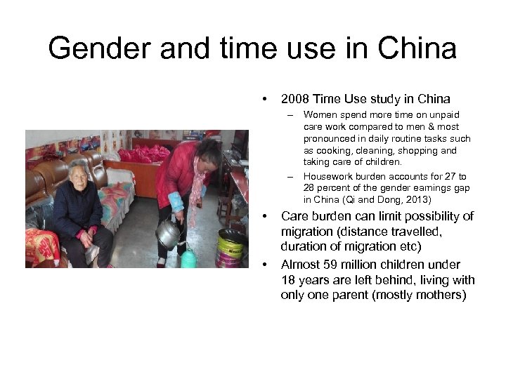 Gender and time use in China • 2008 Time Use study in China –