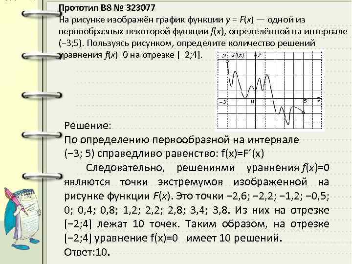 На рисунке изображен график функции y f x одной из первообразных функции f