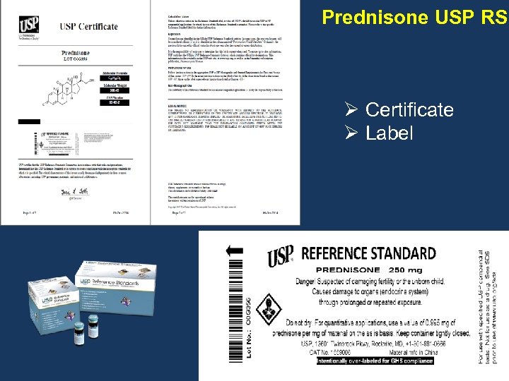 Prednisone USP RS Ø Certificate Ø Label Bureau of Drug and Narcotic 